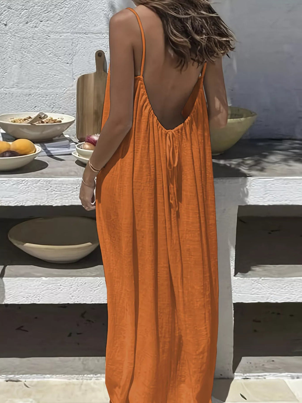 Backless Spaghetti Strap Maxi Dress - Grace & Grit Boutique