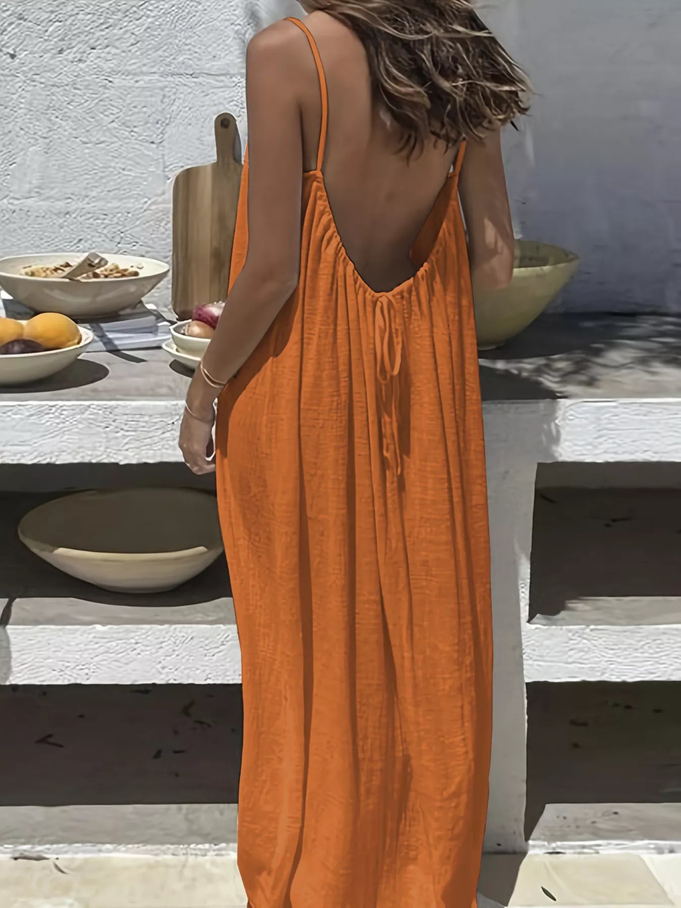 Backless Spaghetti Strap Maxi Dress - Grace & Grit Boutique