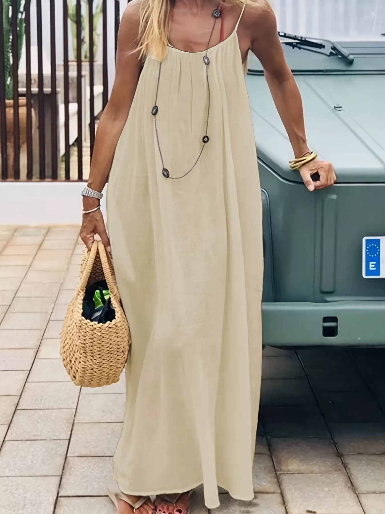 Backless Spaghetti Strap Maxi Dress - Grace & Grit Boutique