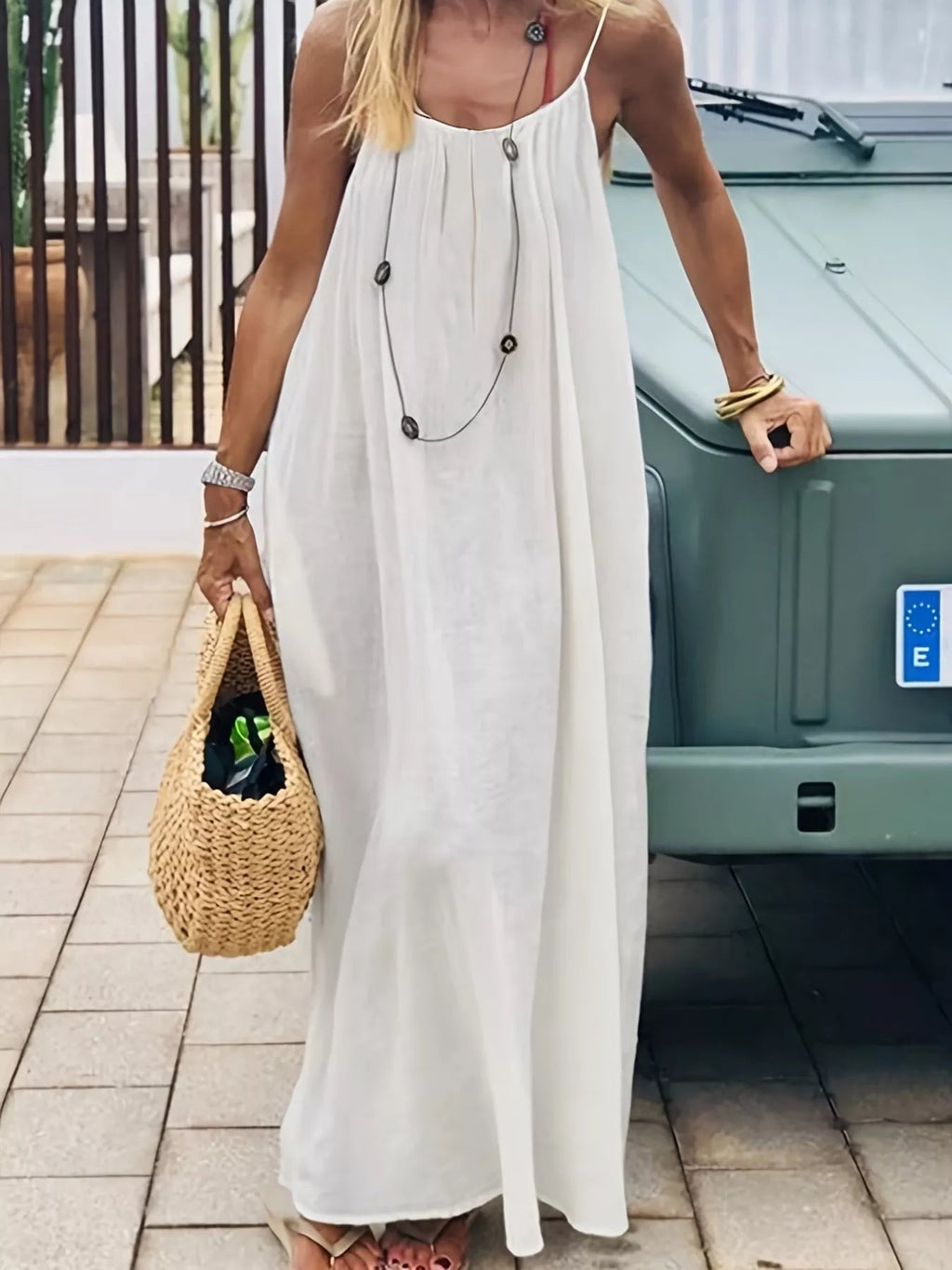Backless Spaghetti Strap Maxi Dress - Grace & Grit Boutique