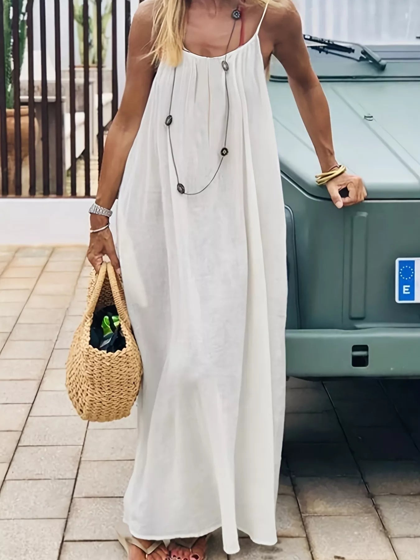 Backless Spaghetti Strap Maxi Dress - Grace & Grit Boutique