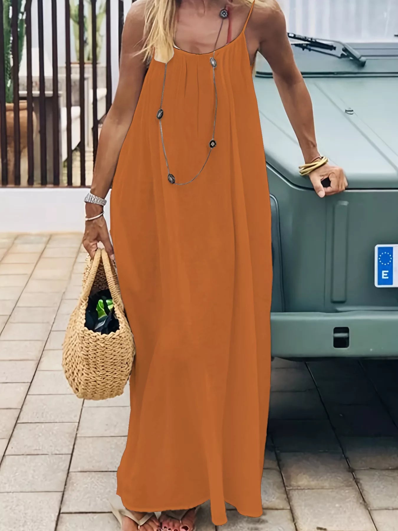 Backless Spaghetti Strap Maxi Dress - Grace & Grit Boutique