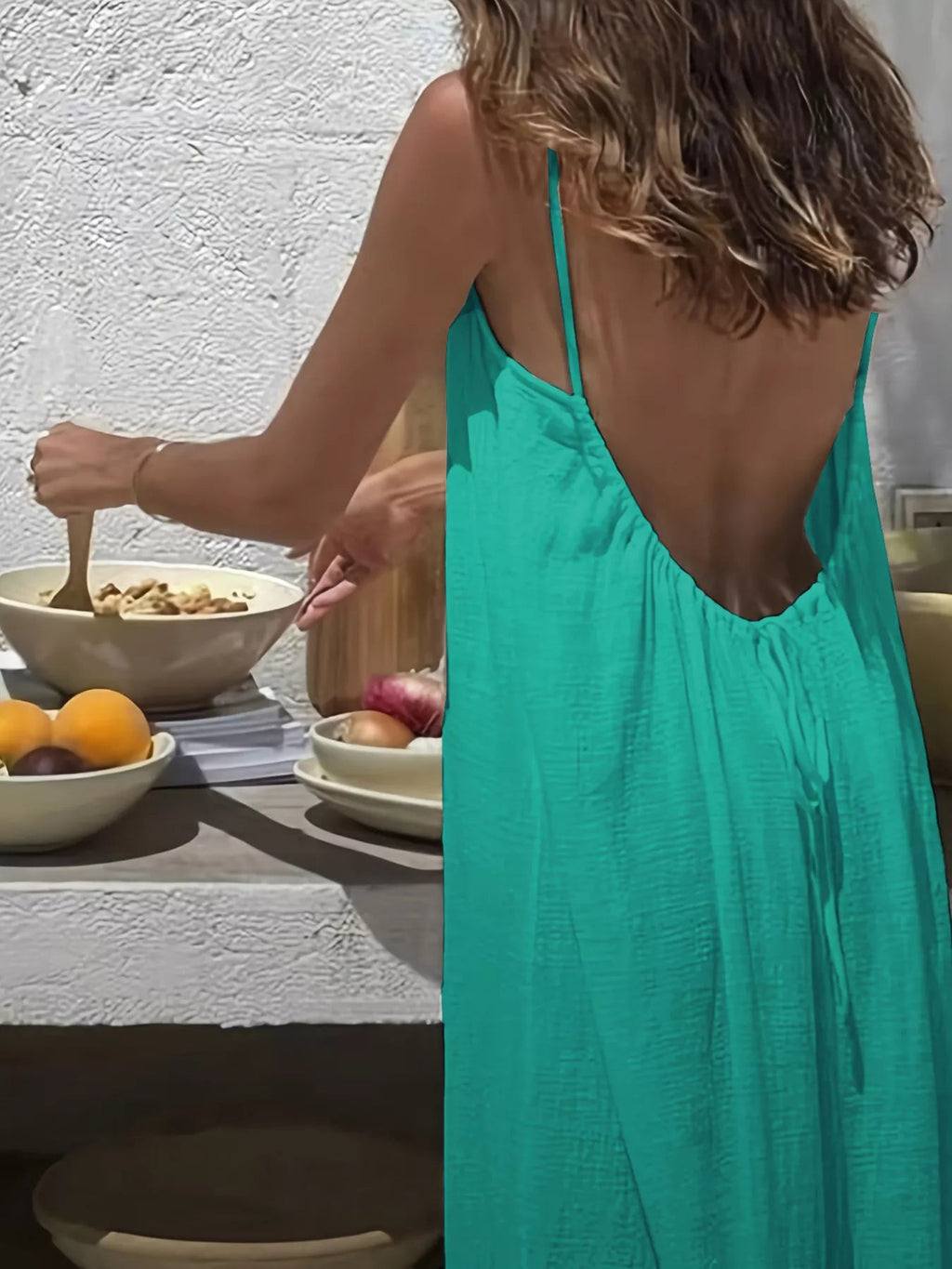 Backless Spaghetti Strap Maxi Dress - Grace & Grit Boutique