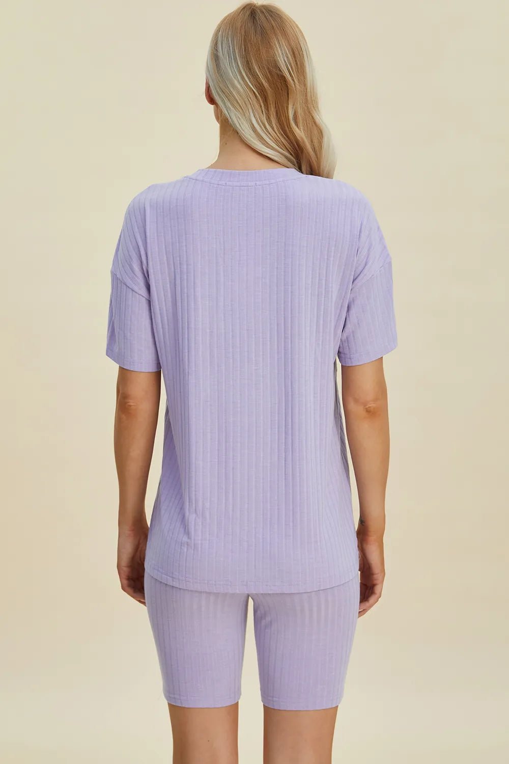 Basic Bae Full Size Ribbed V - Neck Short Sleeve Top and Shorts Set - Grace & Grit Boutique