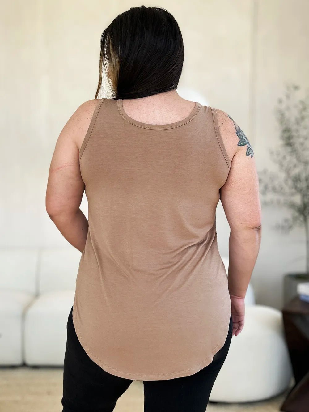 Basic Bae Full Size Round Neck Curved Hem Tank - Grace & Grit Boutique