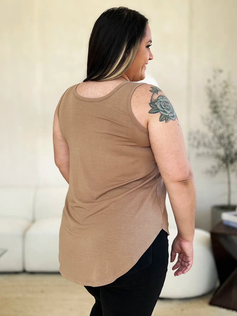 Basic Bae Full Size Round Neck Curved Hem Tank - Grace & Grit Boutique