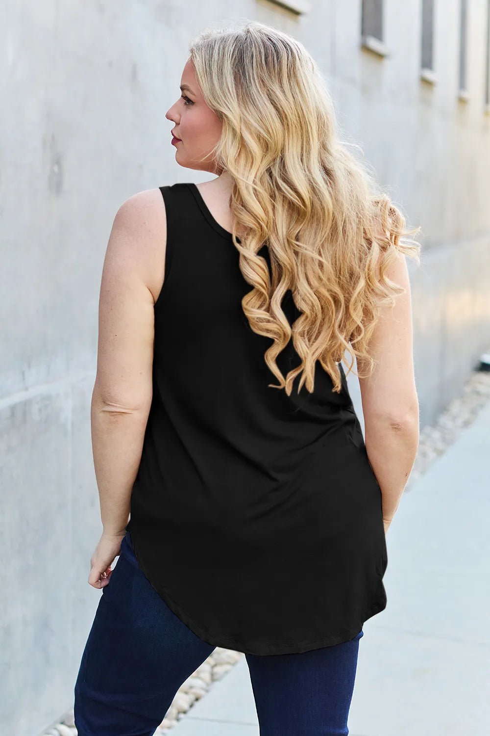 Basic Bae Full Size Round Neck Curved Hem Tank - Grace & Grit Boutique