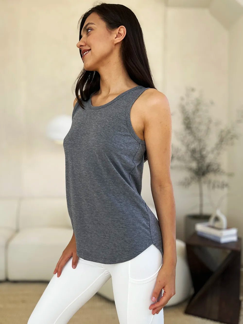 Basic Bae Full Size Round Neck Curved Hem Tank - Grace & Grit Boutique