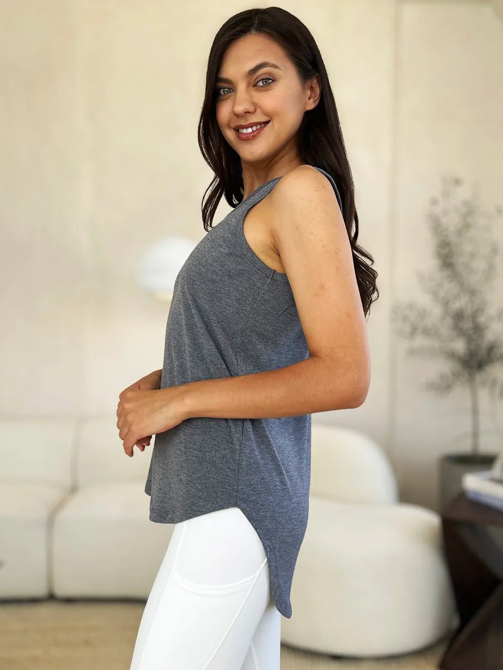 Basic Bae Full Size Round Neck Curved Hem Tank - Grace & Grit Boutique