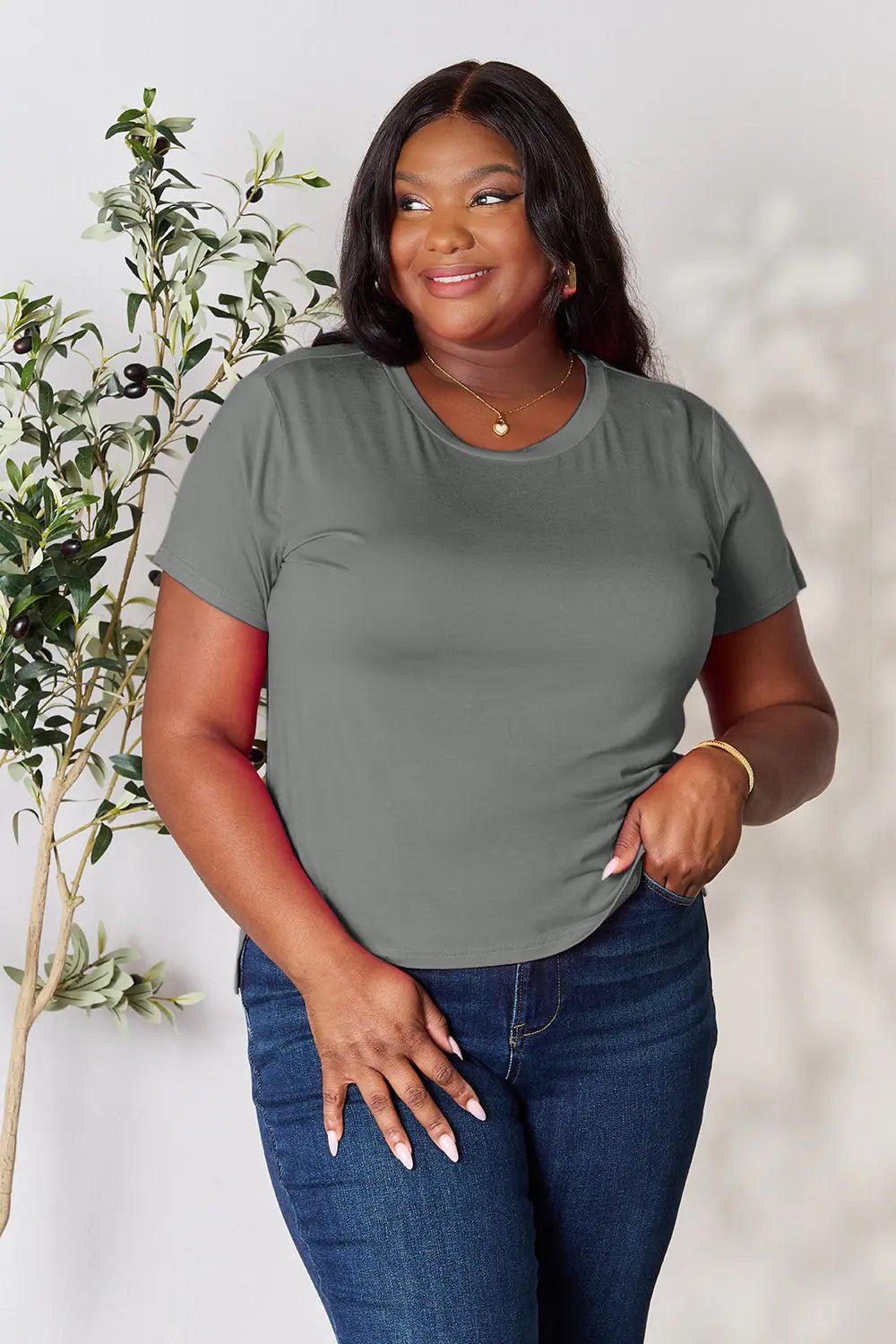 Basic Bae Full Size Round Neck Short Sleeve T-Shirt - Grace & Grit Boutique
