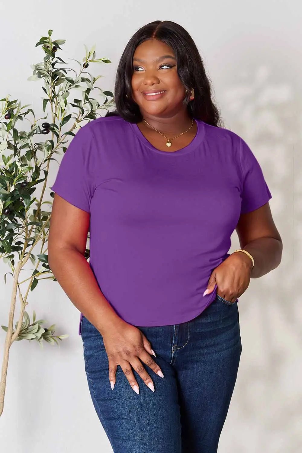 Basic Bae Full Size Round Neck Short Sleeve T-Shirt by Trendsi