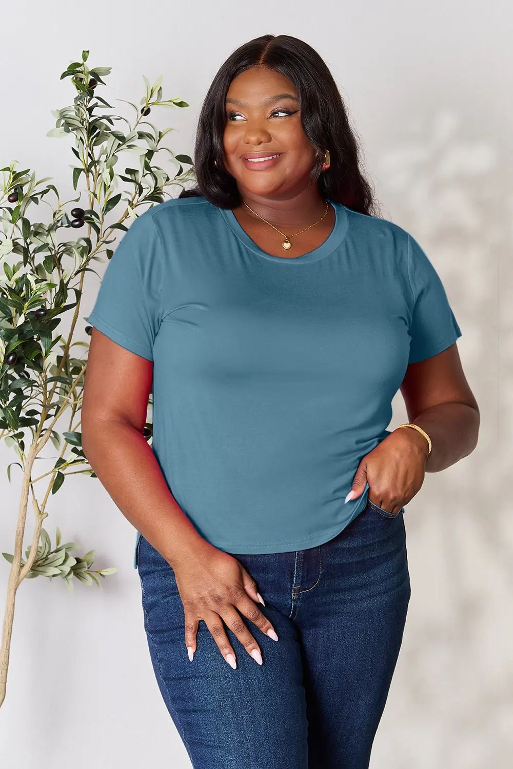 Basic Bae Full Size Round Neck Short Sleeve T-Shirt - Grace & Grit Boutique
