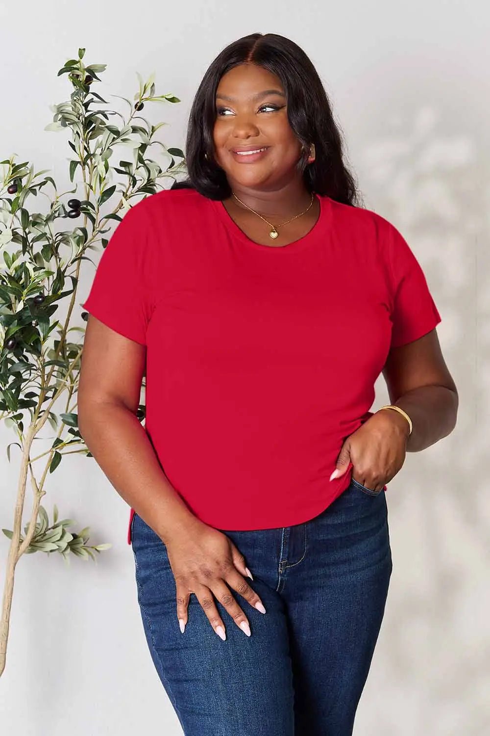 Basic Bae Full Size Round Neck Short Sleeve T-Shirt by Trendsi
