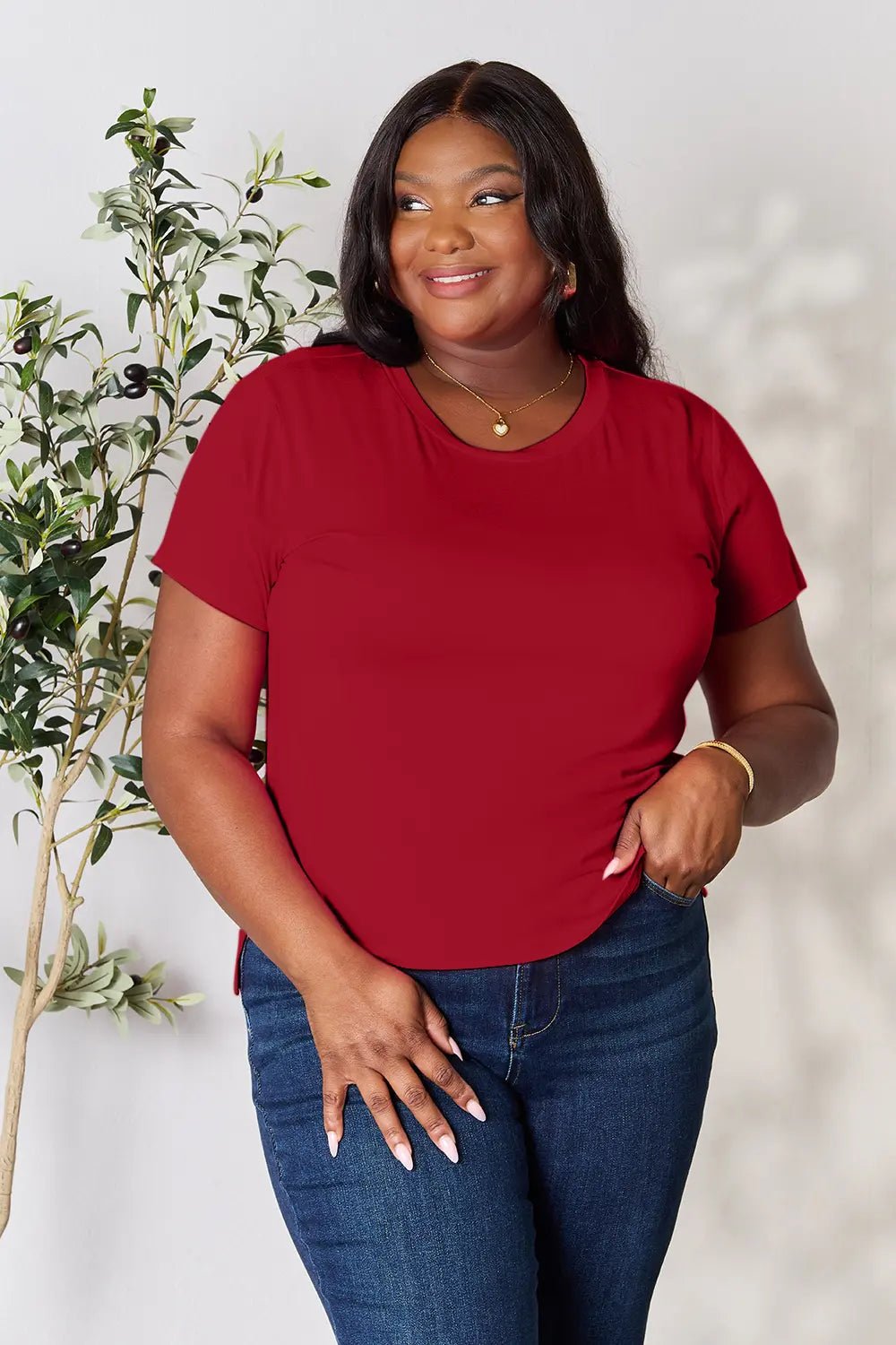 Basic Bae Full Size Round Neck Short Sleeve T-Shirt - Grace & Grit Boutique