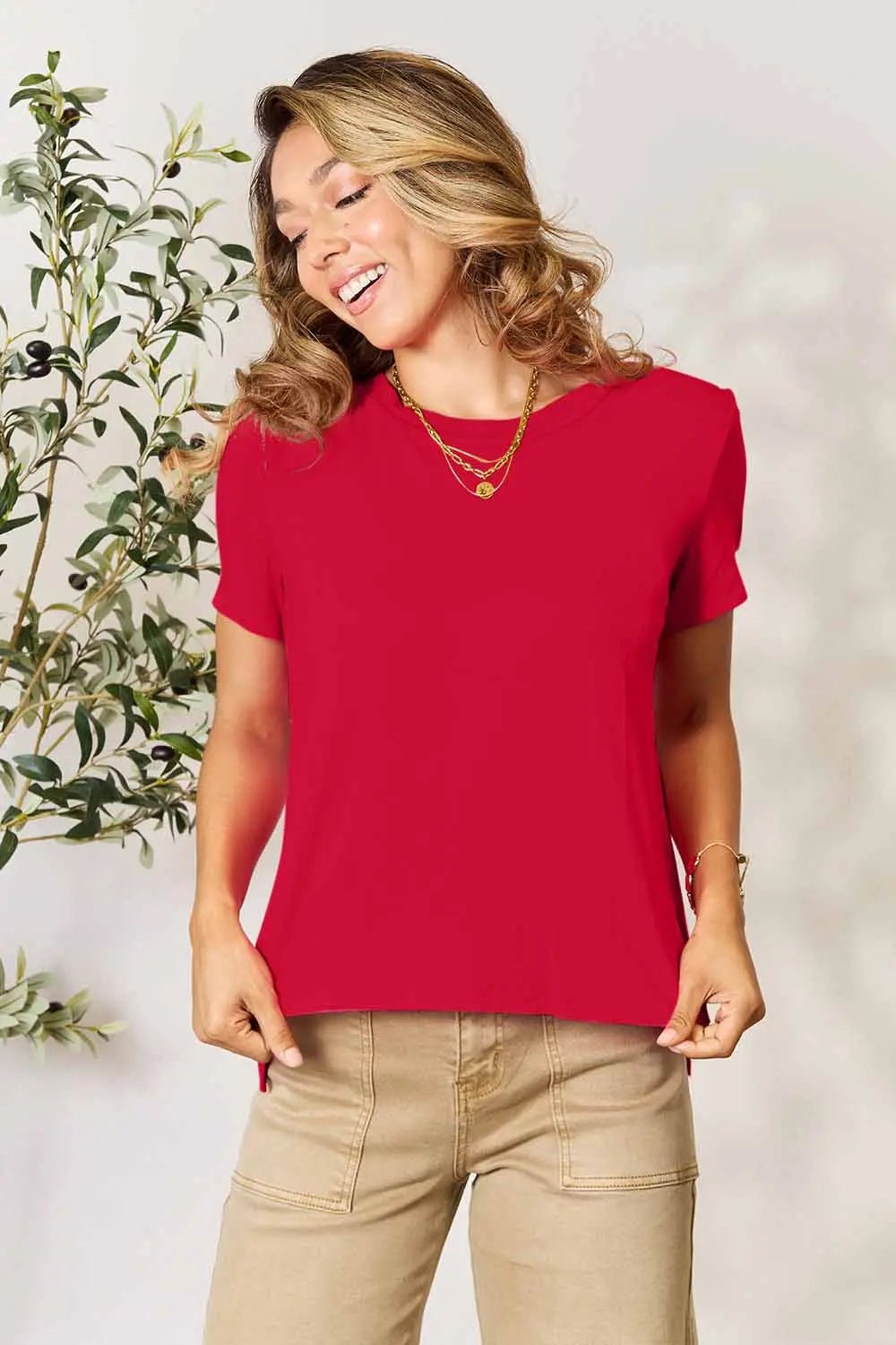 Basic Bae Full Size Round Neck Short Sleeve T-Shirt by Trendsi