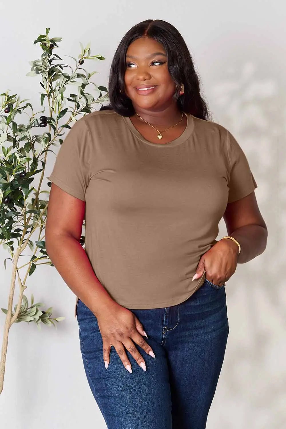 Basic Bae Full Size Round Neck Short Sleeve T-Shirt by Trendsi