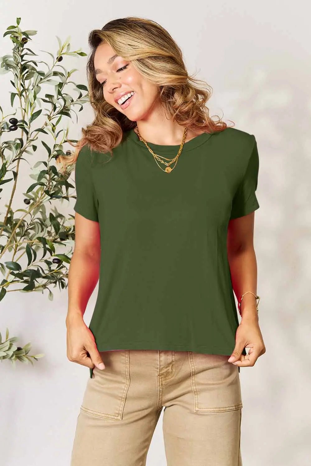 Basic Bae Full Size Round Neck Short Sleeve T-Shirt by Trendsi