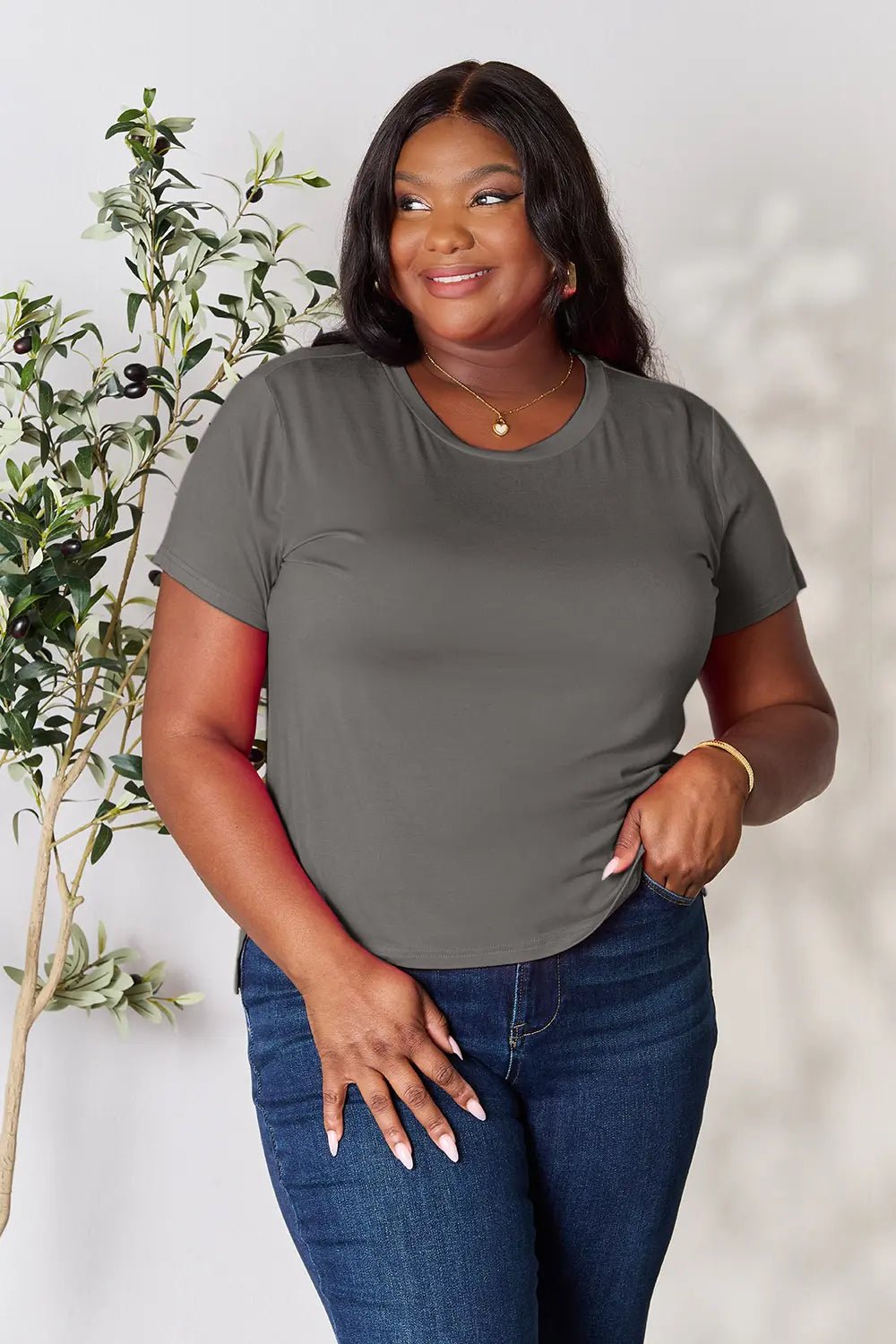 Basic Bae Full Size Round Neck Short Sleeve T-Shirt by Trendsi