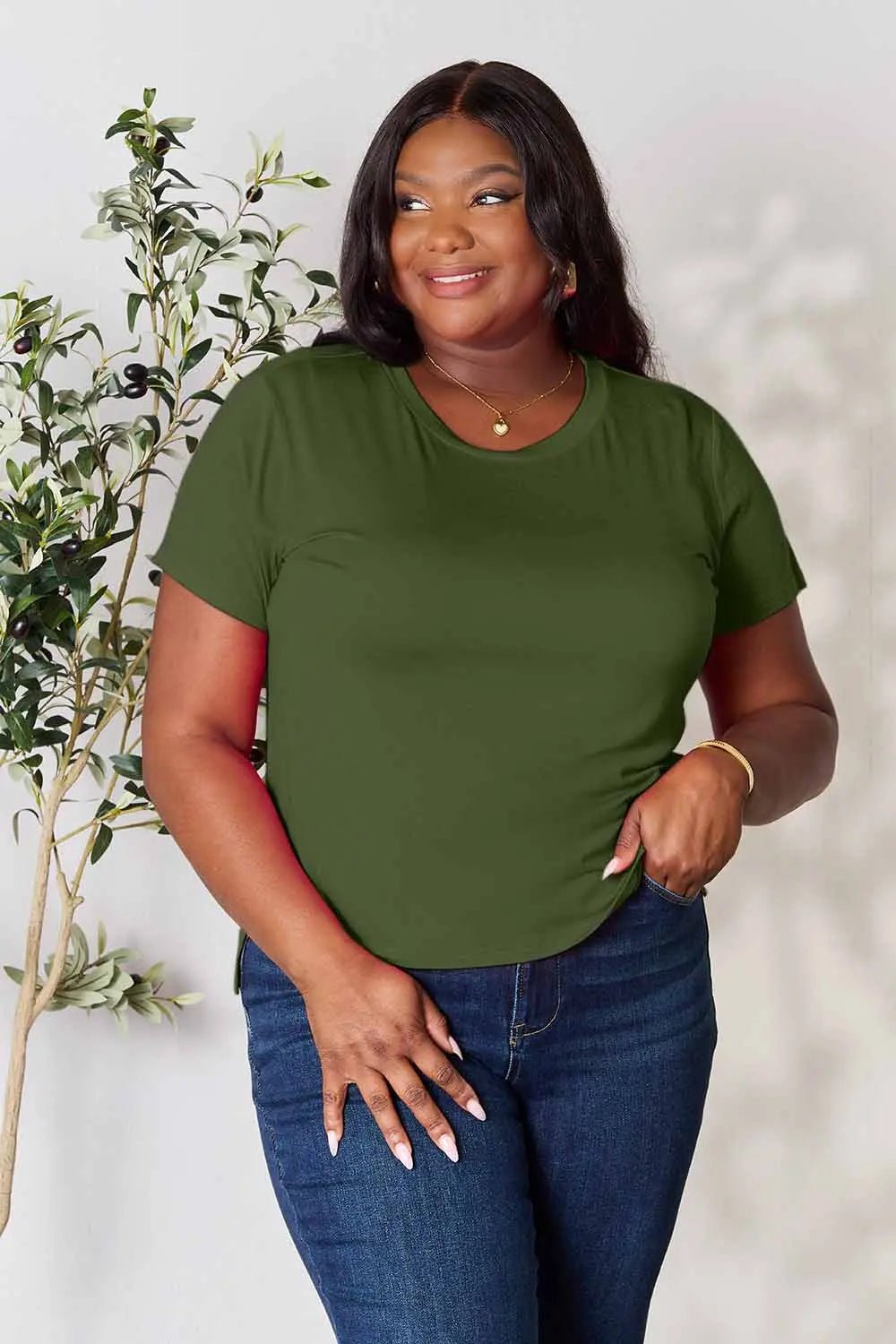 Basic Bae Full Size Round Neck Short Sleeve T-Shirt by Trendsi