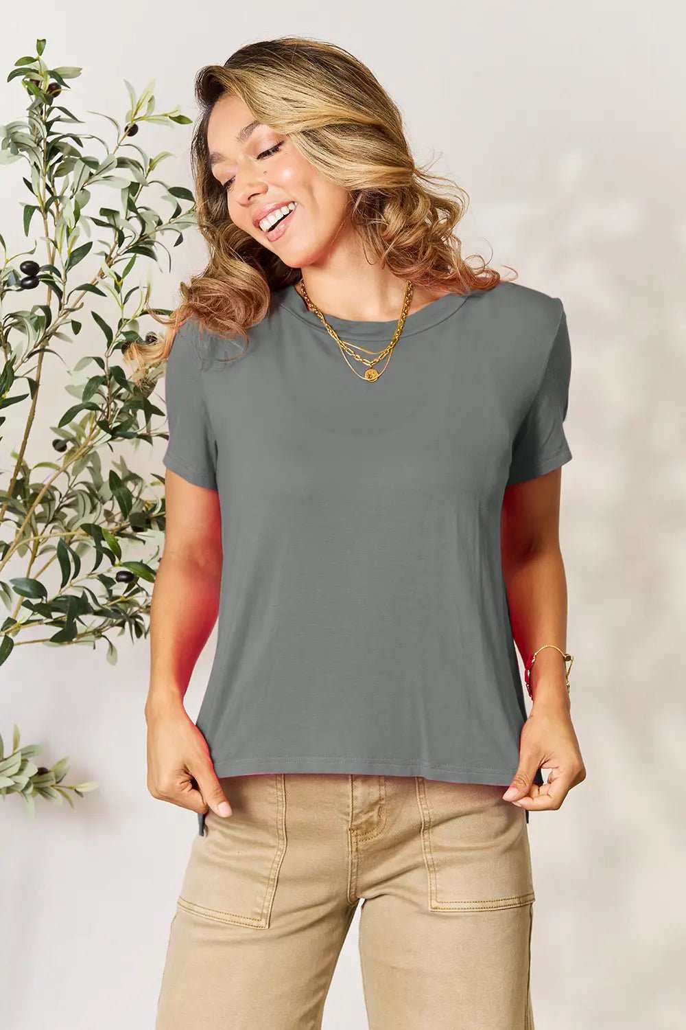 Basic Bae Full Size Round Neck Short Sleeve T-Shirt - Grace & Grit Boutique