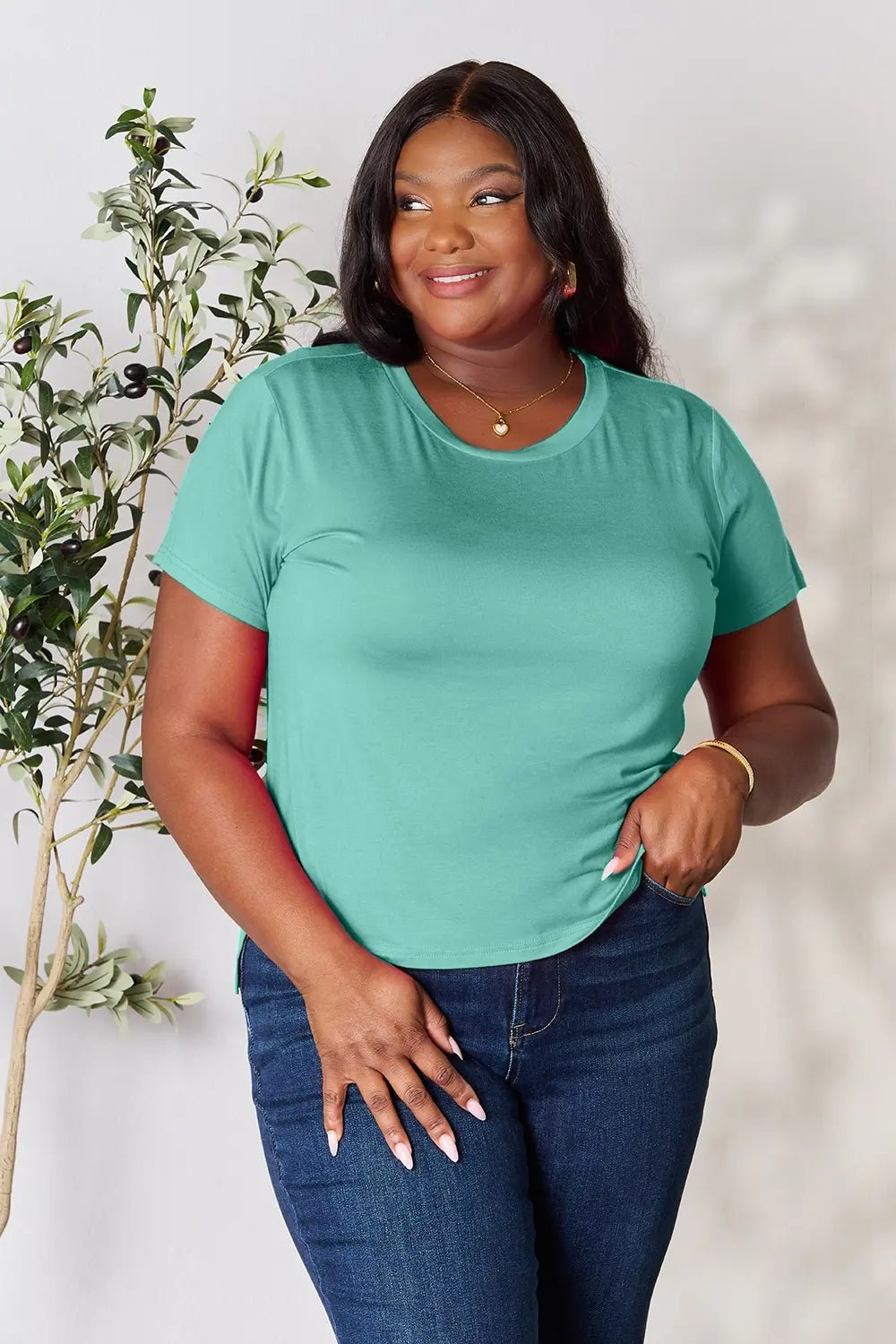 Basic Bae Full Size Round Neck Short Sleeve T-Shirt - Grace & Grit Boutique
