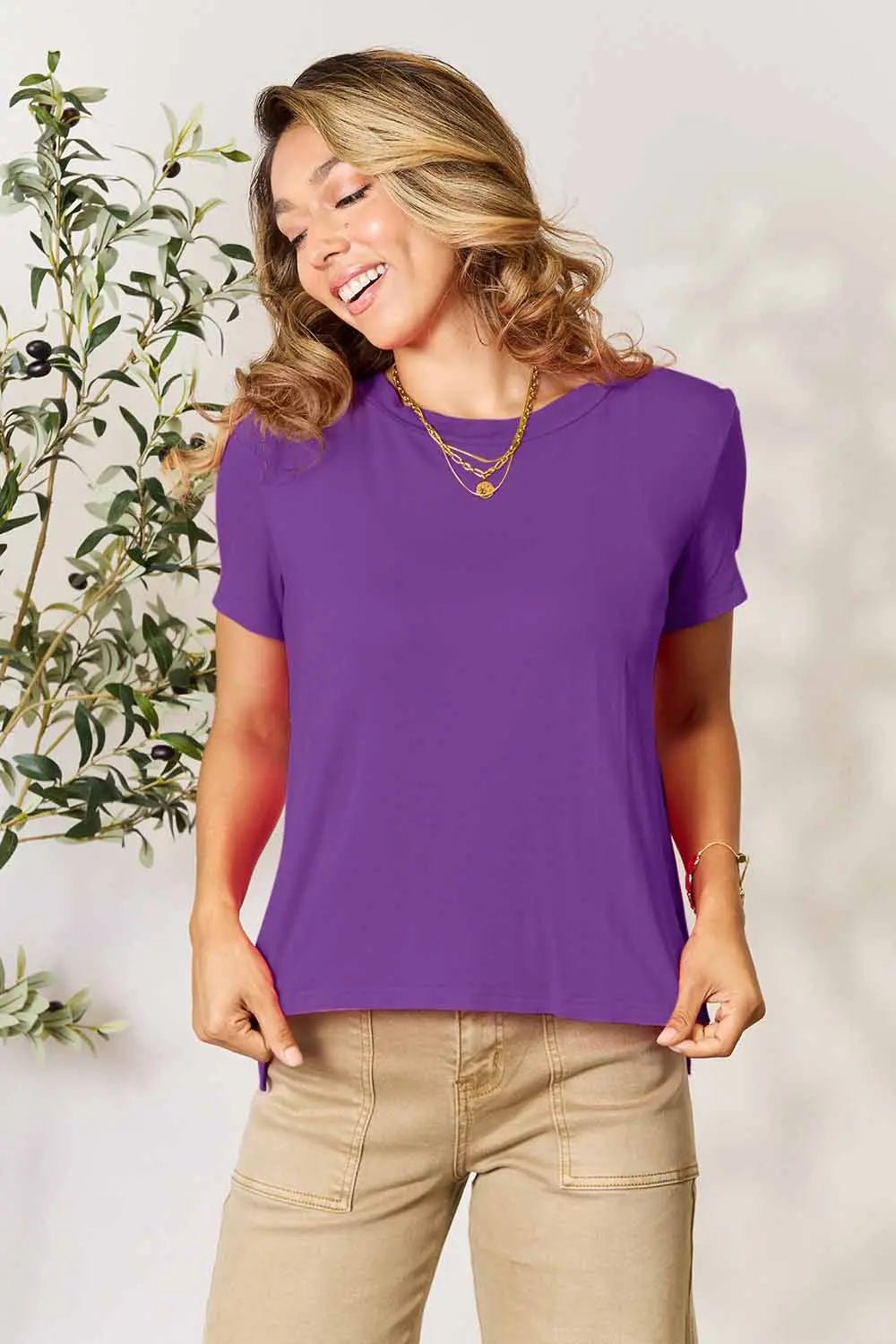 Basic Bae Full Size Round Neck Short Sleeve T-Shirt by Trendsi