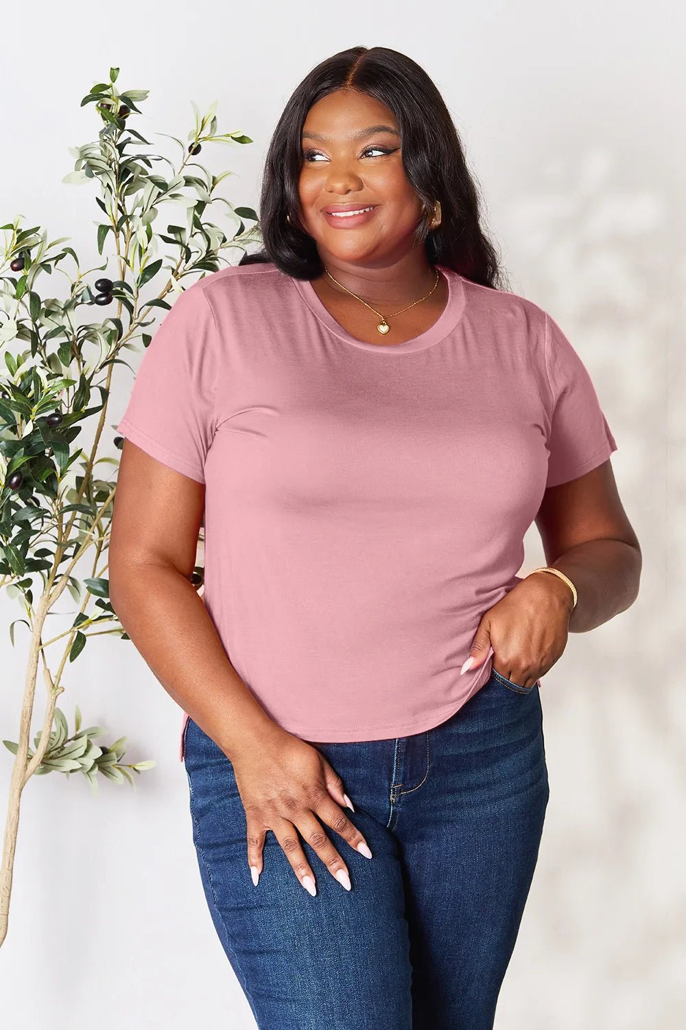 Basic Bae Full Size Round Neck Short Sleeve T-Shirt by Trendsi