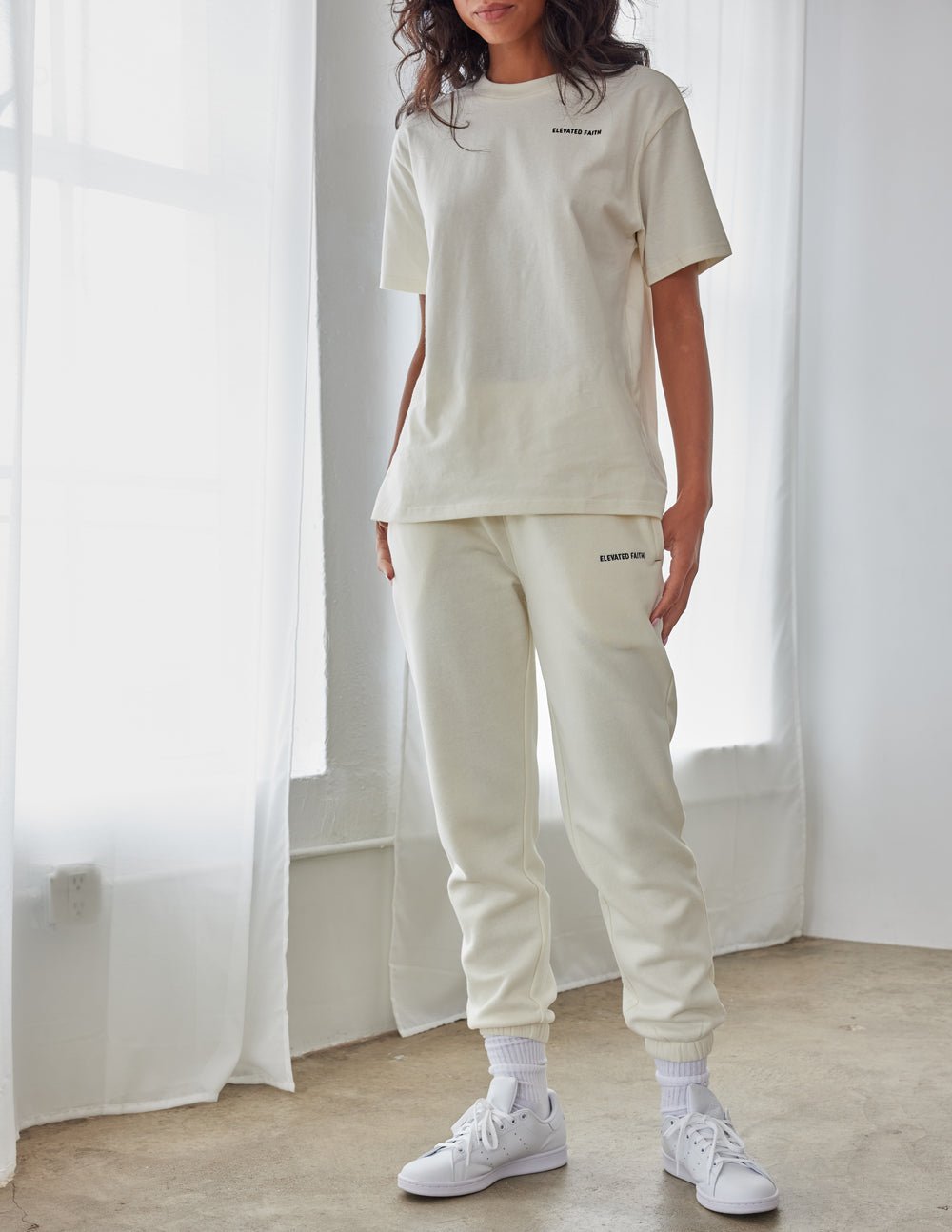 Basics White Sand Unisex Sweatpant - Grace & Grit Boutique