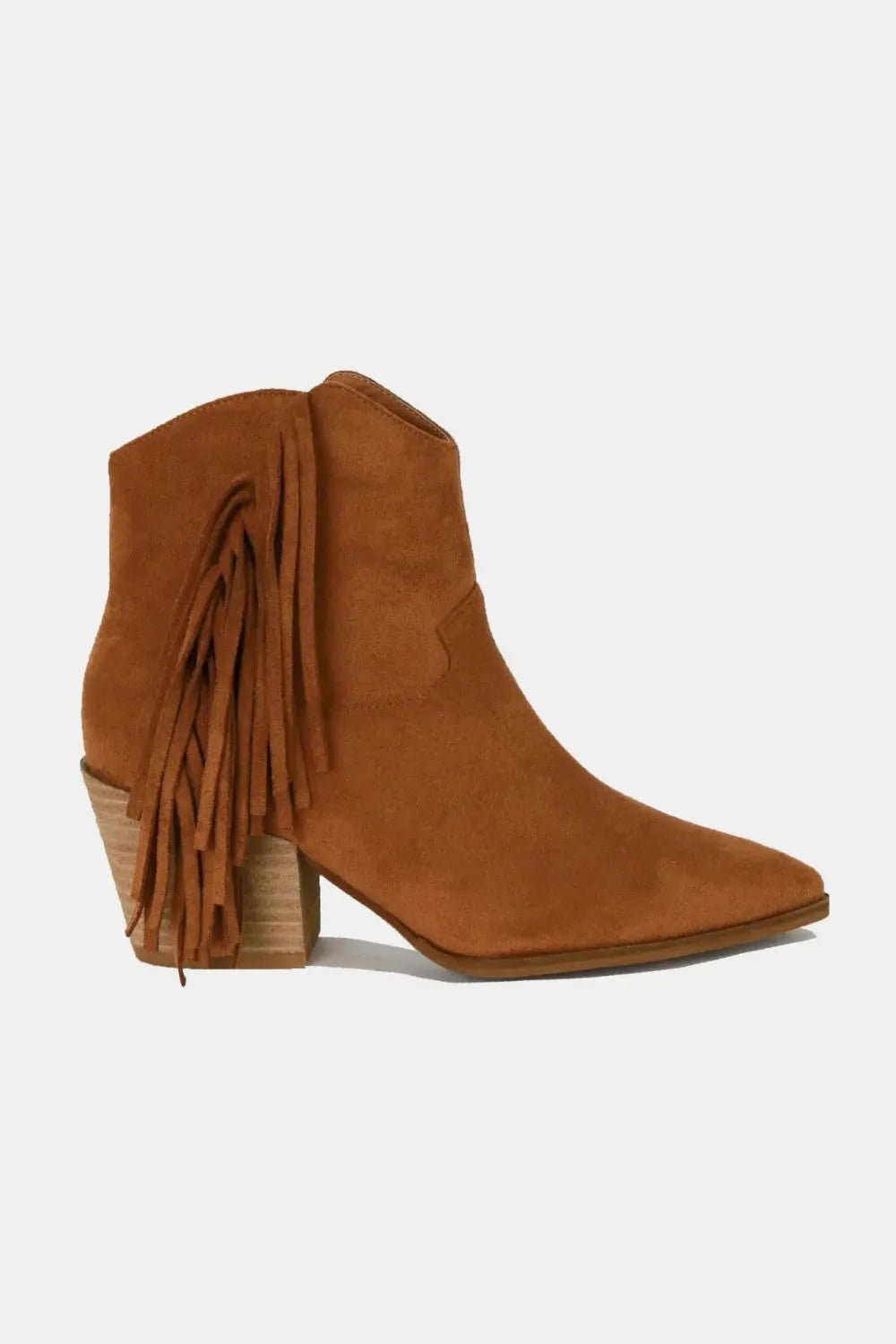 Beast Fashion Suede Fringe Point Toe Ankle Boots - Grace & Grit Boutique