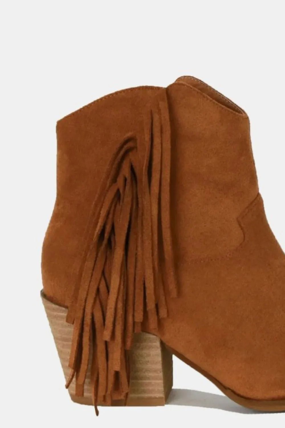 Beast Fashion Suede Fringe Point Toe Ankle Boots - Grace & Grit Boutique