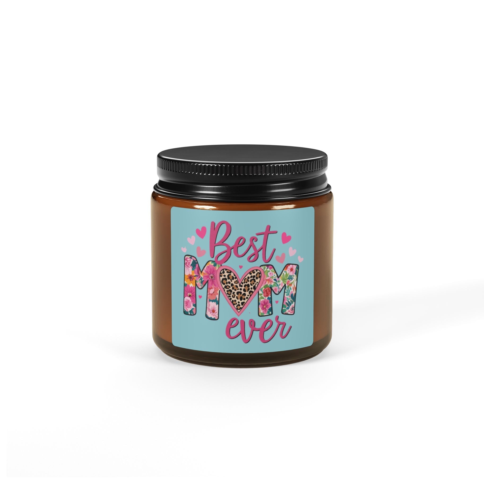 Best Mom Ever Scented Soy Candle — Amber Jar (4 oz) by Printify