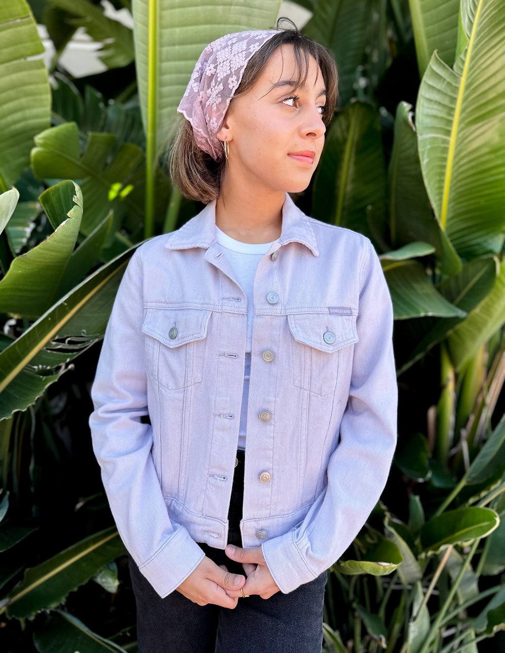 But God Cropped Denim Jacket - Grace & Grit Boutique
