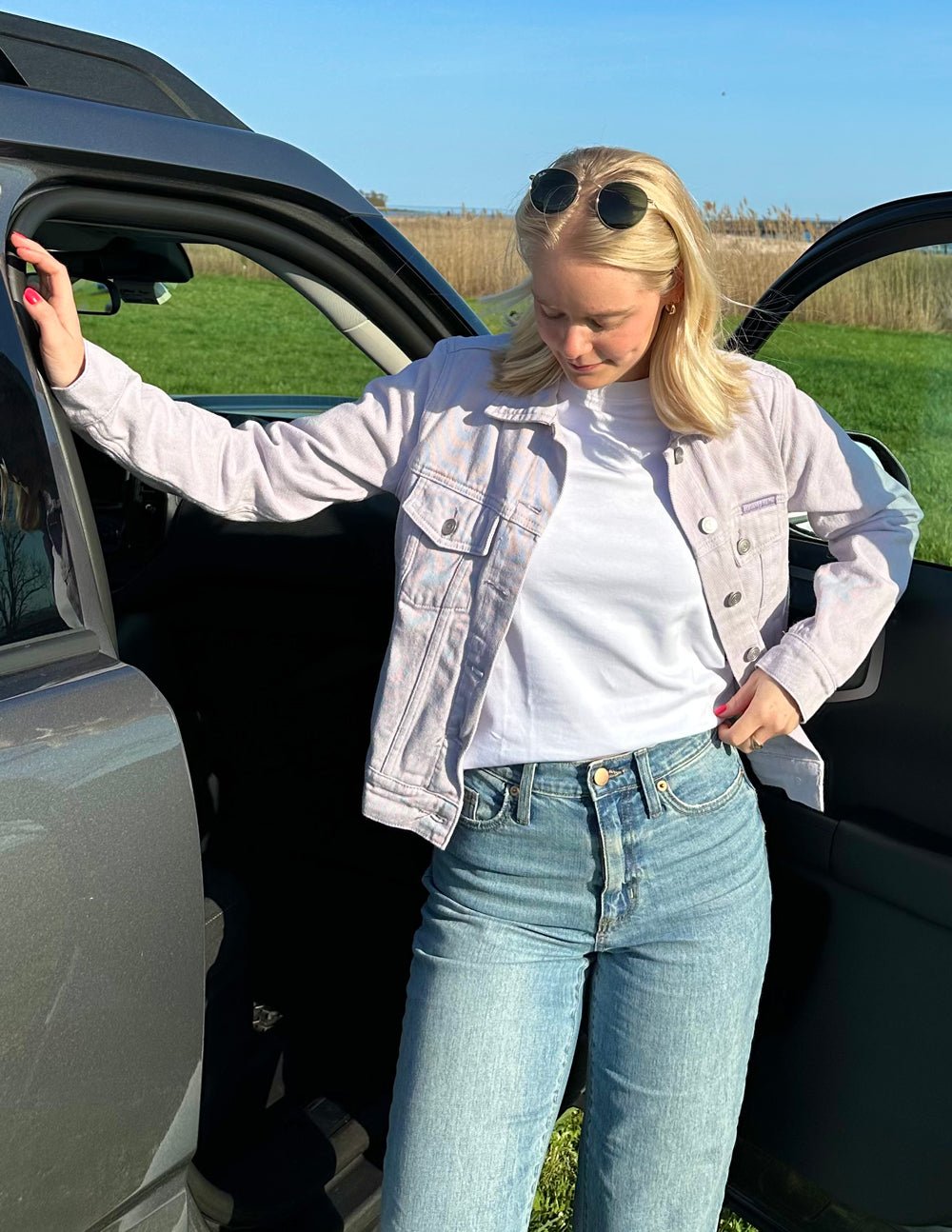 But God Cropped Denim Jacket - Grace & Grit Boutique