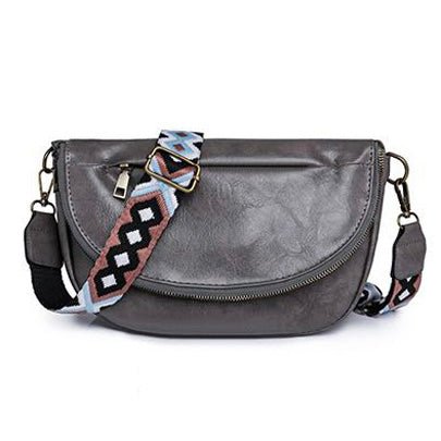 Callie Fold Over Leather Crossbody Sling Bag by Aili's Corner