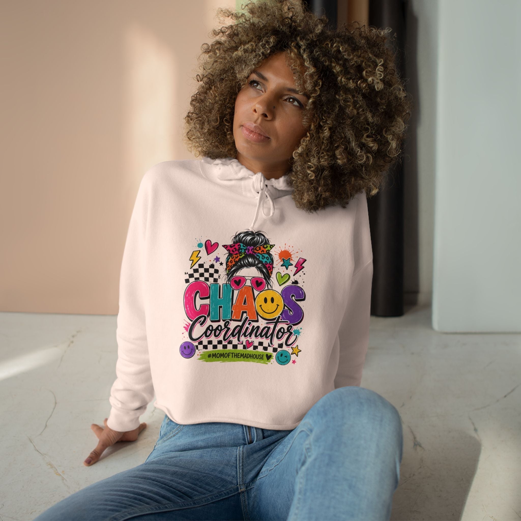 Chaos Coordinator Crop Hoodie | Mom Graphic Sweatshirt - Grace & Grit Boutique