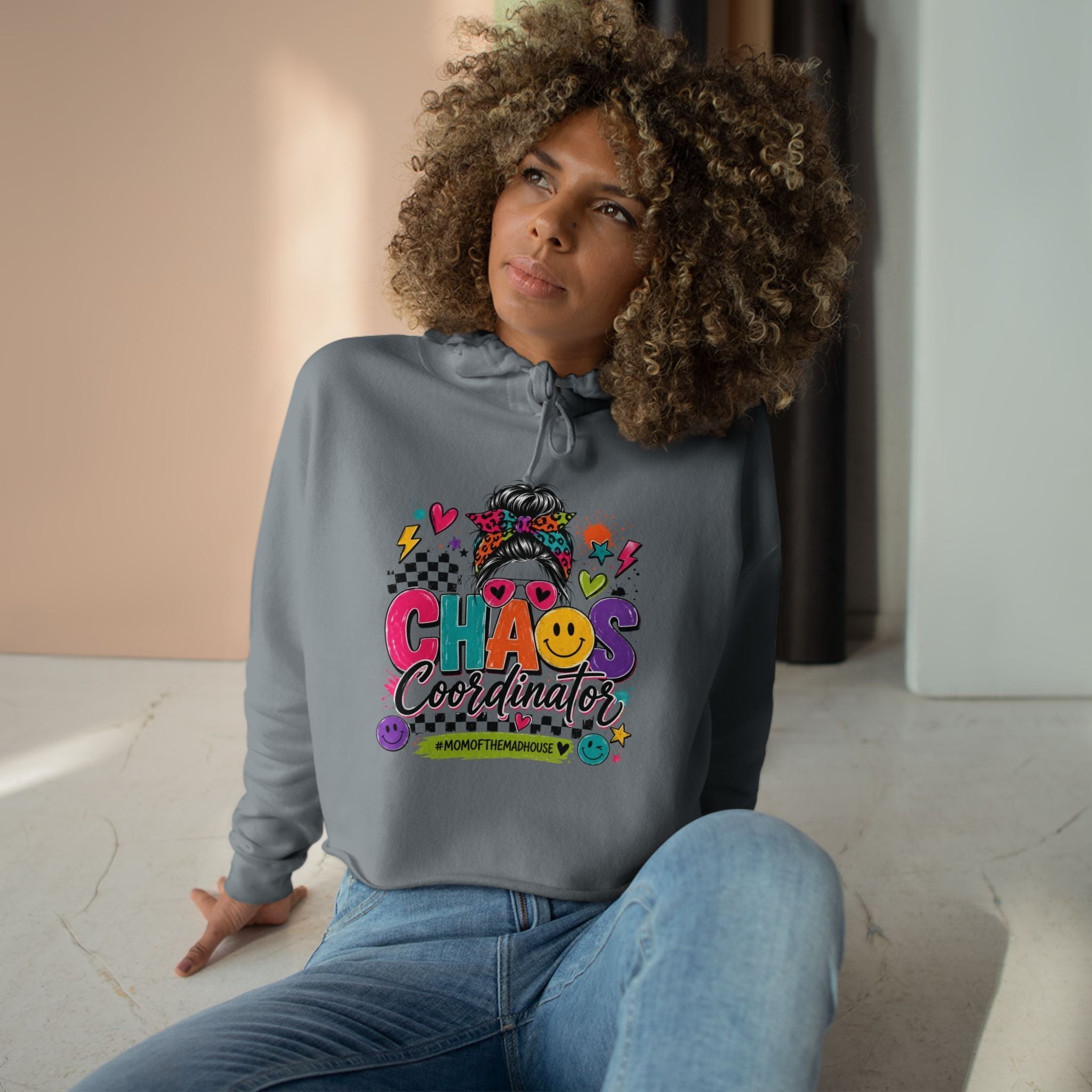 Chaos Coordinator Crop Hoodie | Mom Graphic Sweatshirt - Grace & Grit Boutique