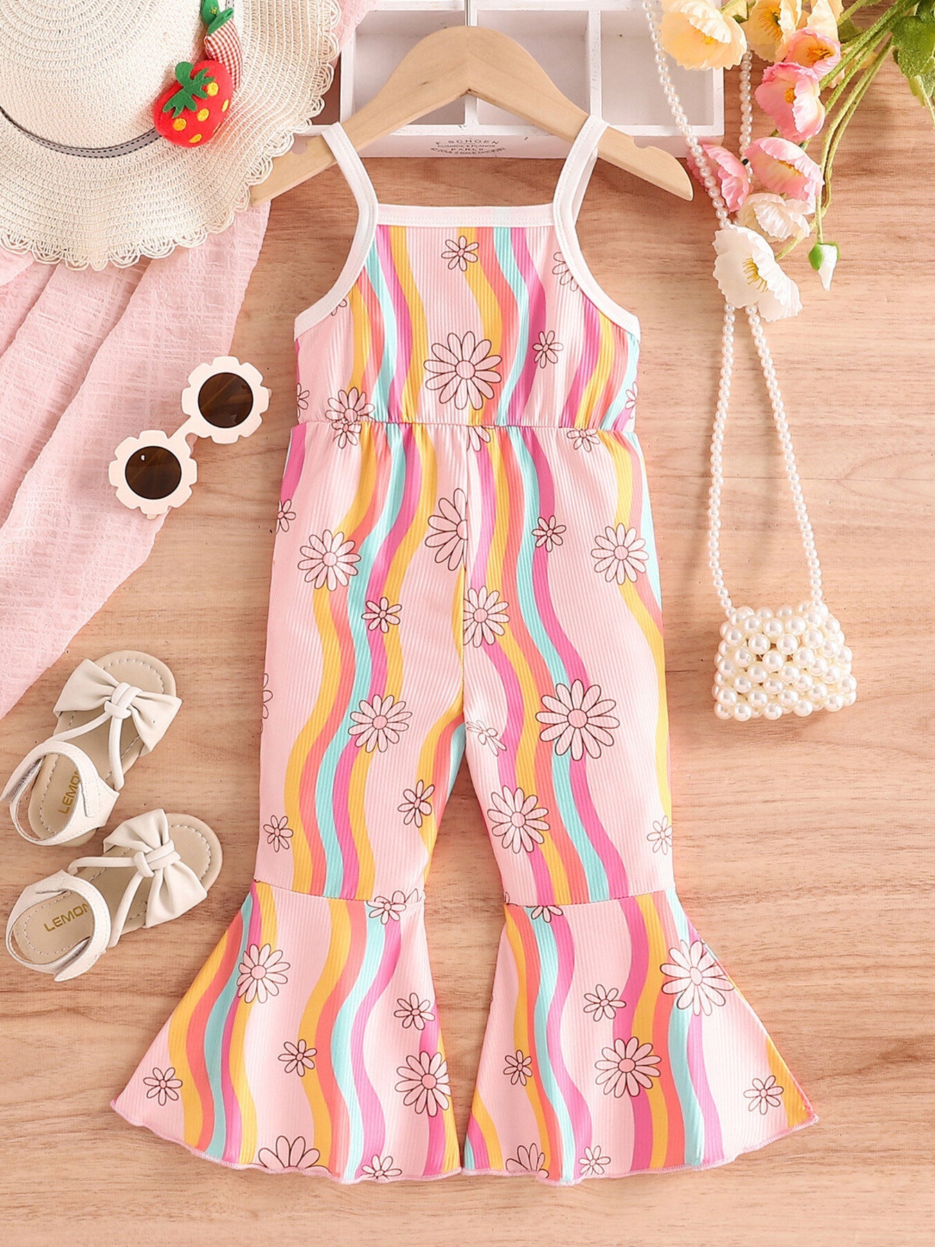 Children's Floral Print Flare Leg Jumpsuit - Grace & Grit Boutique