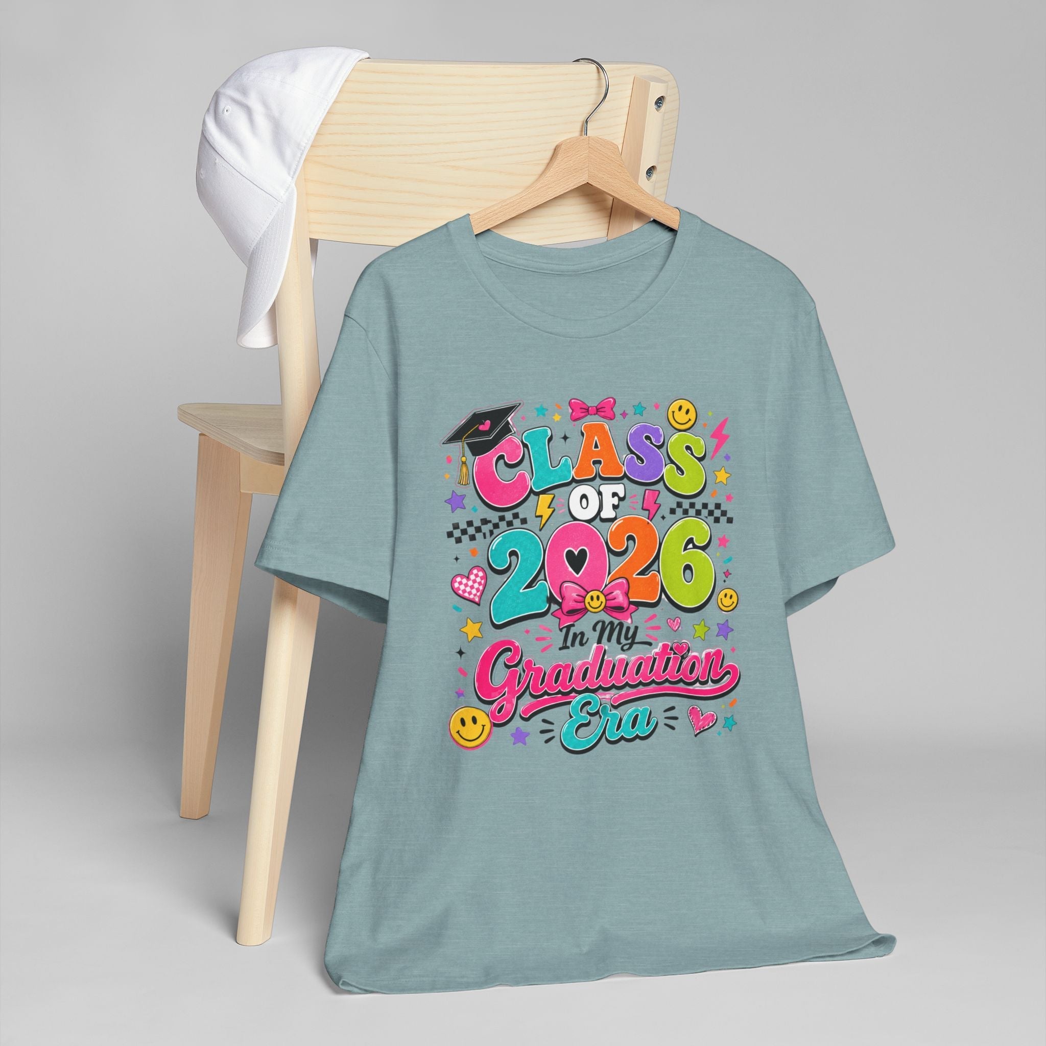 Class of 2026 Senior Graduation T-Shirt Cute Colorful Senior Tee by Printify