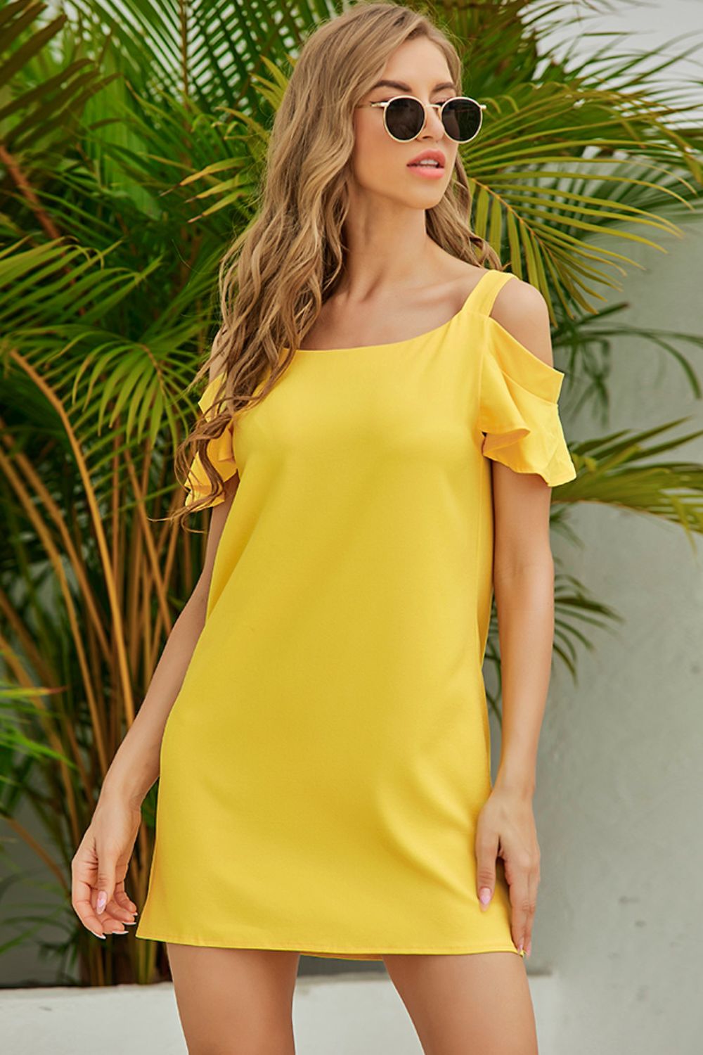 Cold - Shoulder Mini Dress - Grace & Grit Boutique