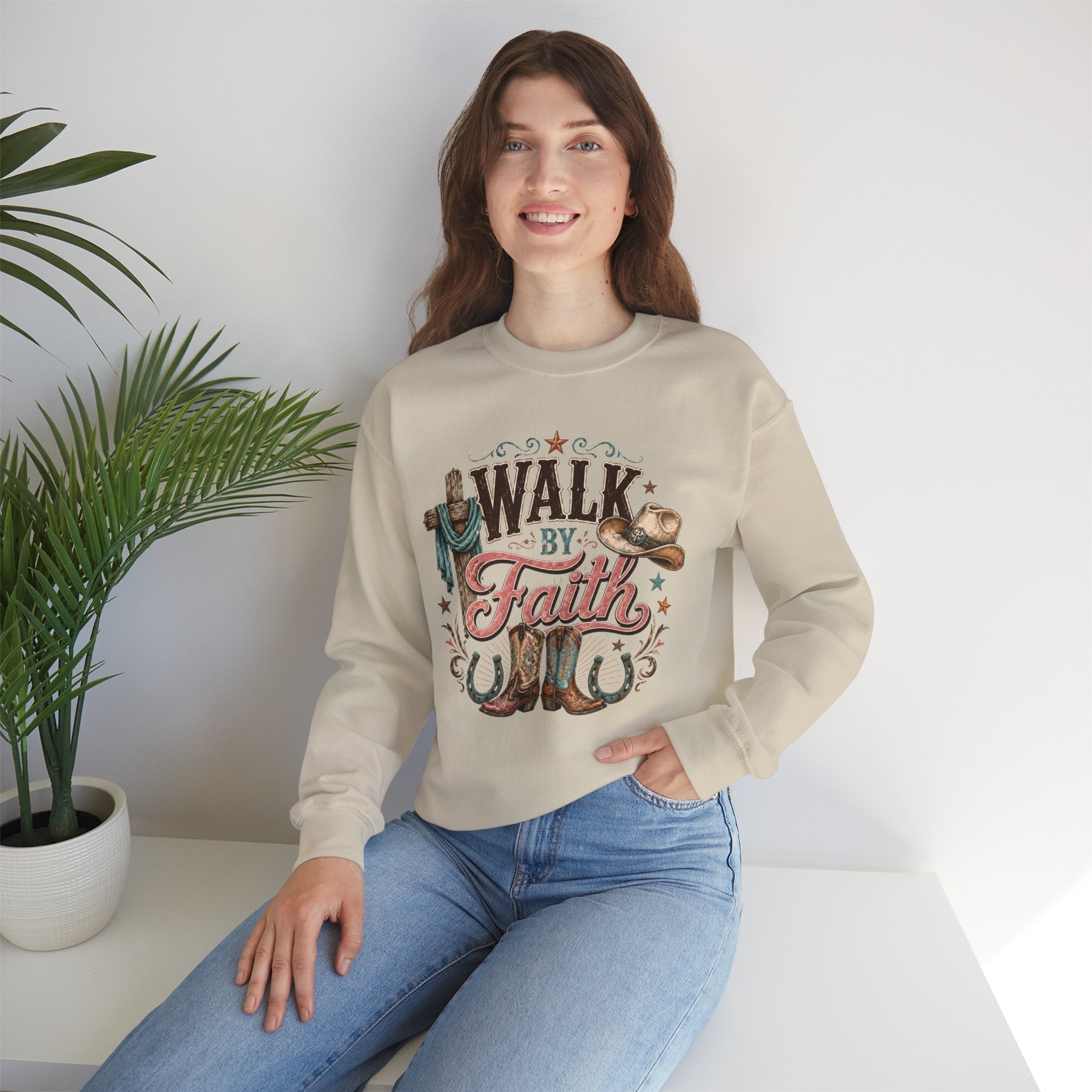 Cozy Mama Cowboy Boots and Hat Sweatshirt by Printify