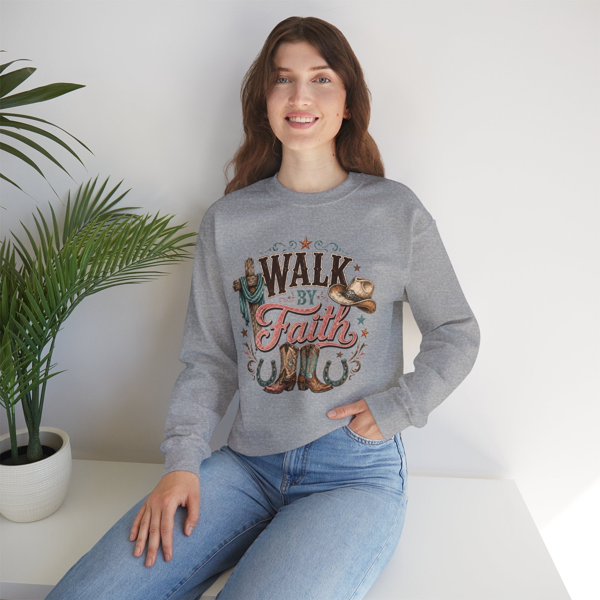 Cozy Mama Cowboy Boots and Hat Sweatshirt by Printify