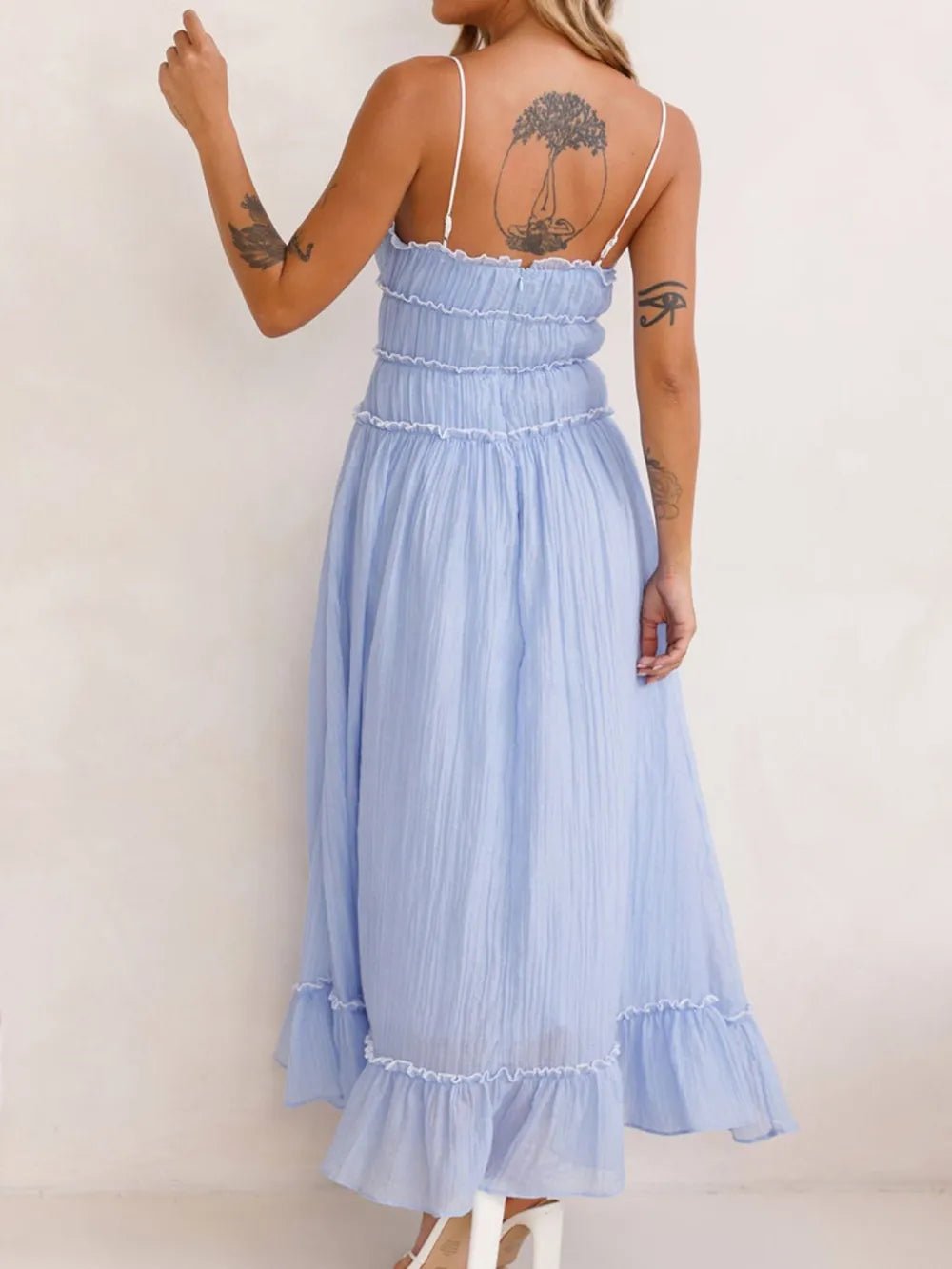 Devine Frill Ruffled Hem Midi Cami Dress - Grace & Grit Boutique