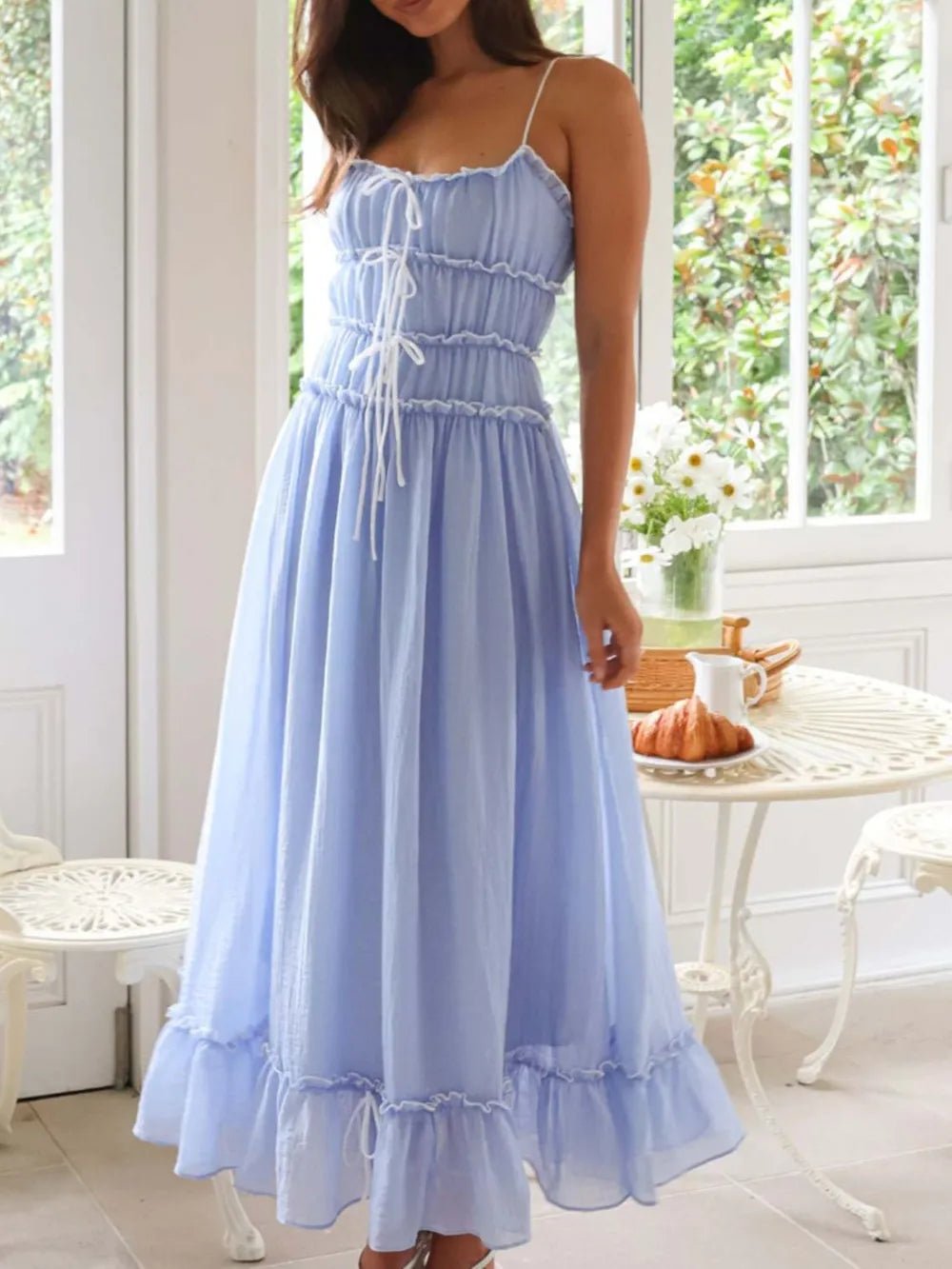 Devine Frill Ruffled Hem Midi Cami Dress - Grace & Grit Boutique