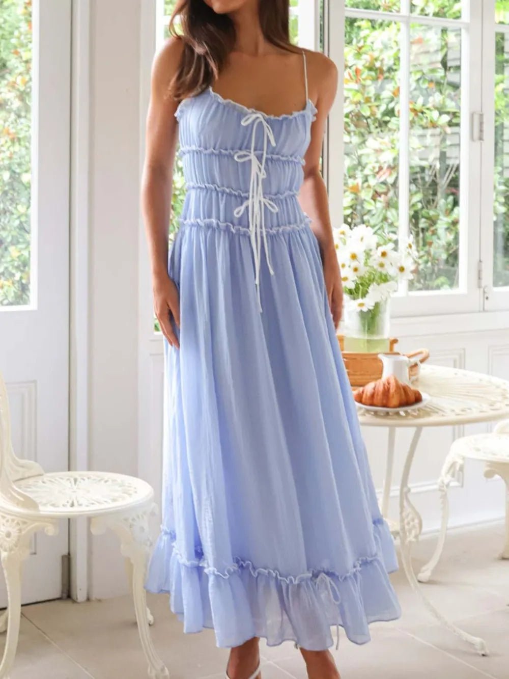 Devine Frill Ruffled Hem Midi Cami Dress - Grace & Grit Boutique
