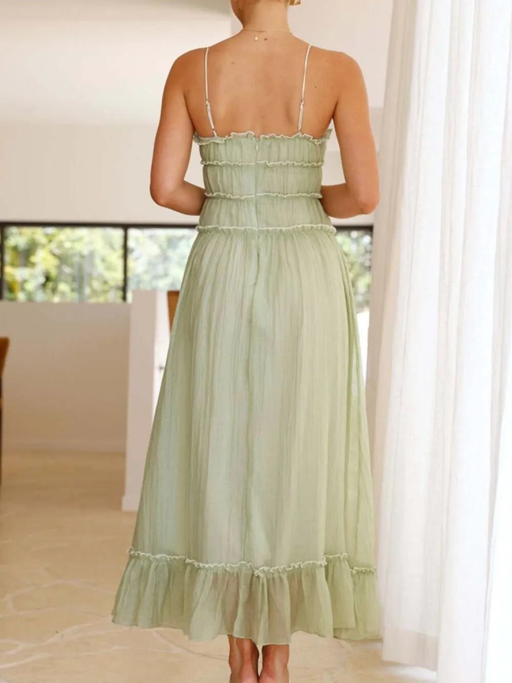 Devine Frill Ruffled Hem Midi Cami Dress - Grace & Grit Boutique
