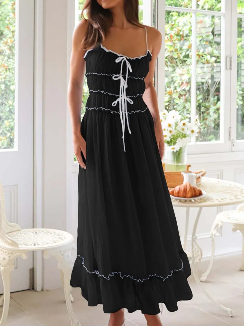Devine Frill Ruffled Hem Midi Cami Dress - Grace & Grit Boutique