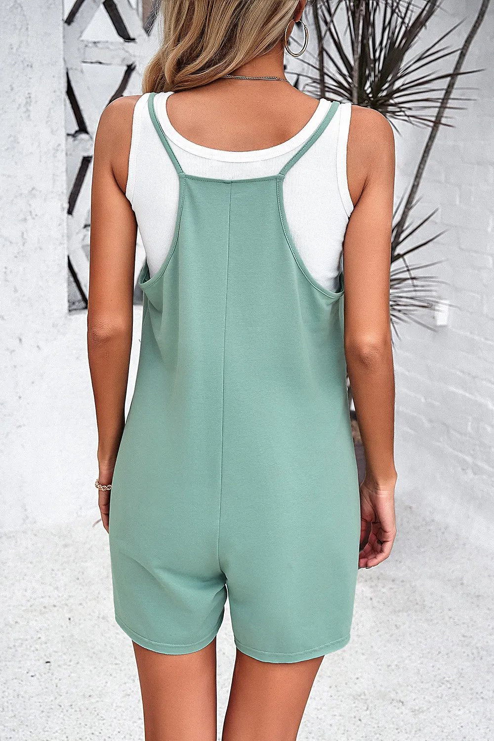 Devine Spaghetti Strap Romper with Pockets - Grace & Grit Boutique