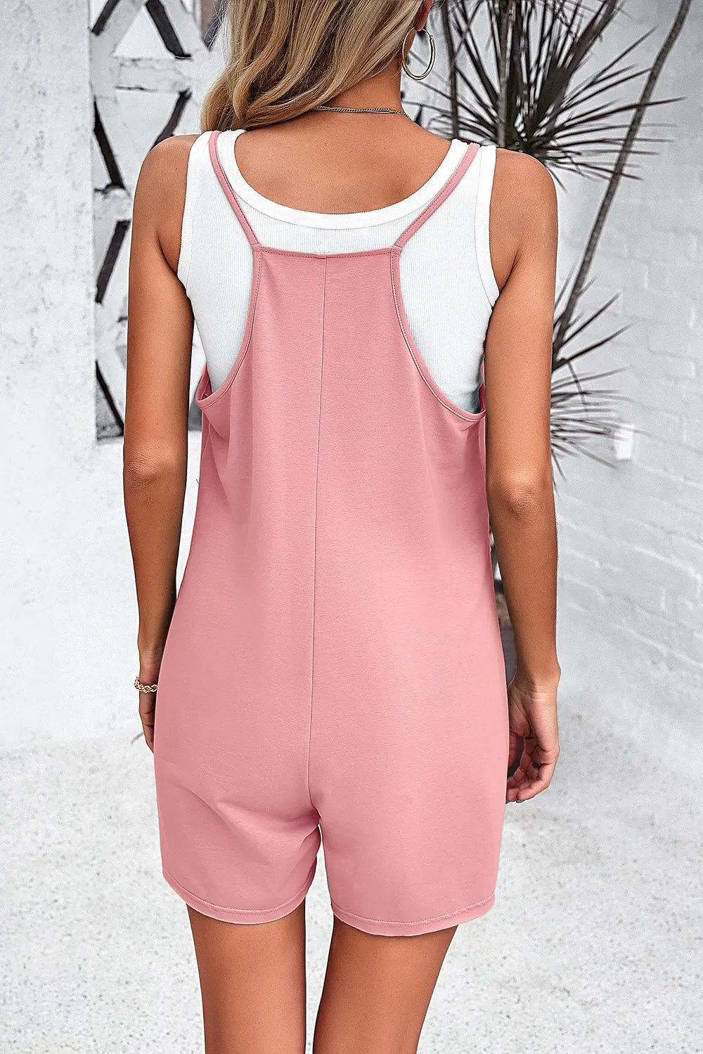 Devine Spaghetti Strap Romper with Pockets - Grace & Grit Boutique
