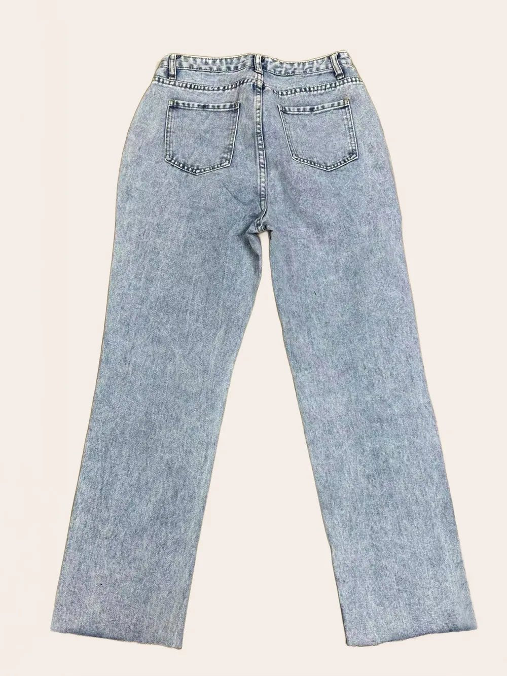 Distressed Straight Leg Jeans with Pockets - Grace & Grit Boutique