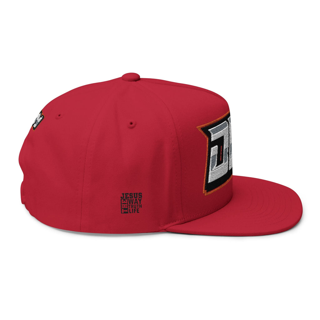 DLN Embroidered Flat Bill Cap – White Snapback Hat with Bold Patch Logo - Grace & Grit Boutique